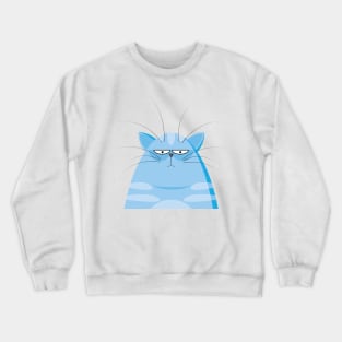 blue cat sleepless Crewneck Sweatshirt